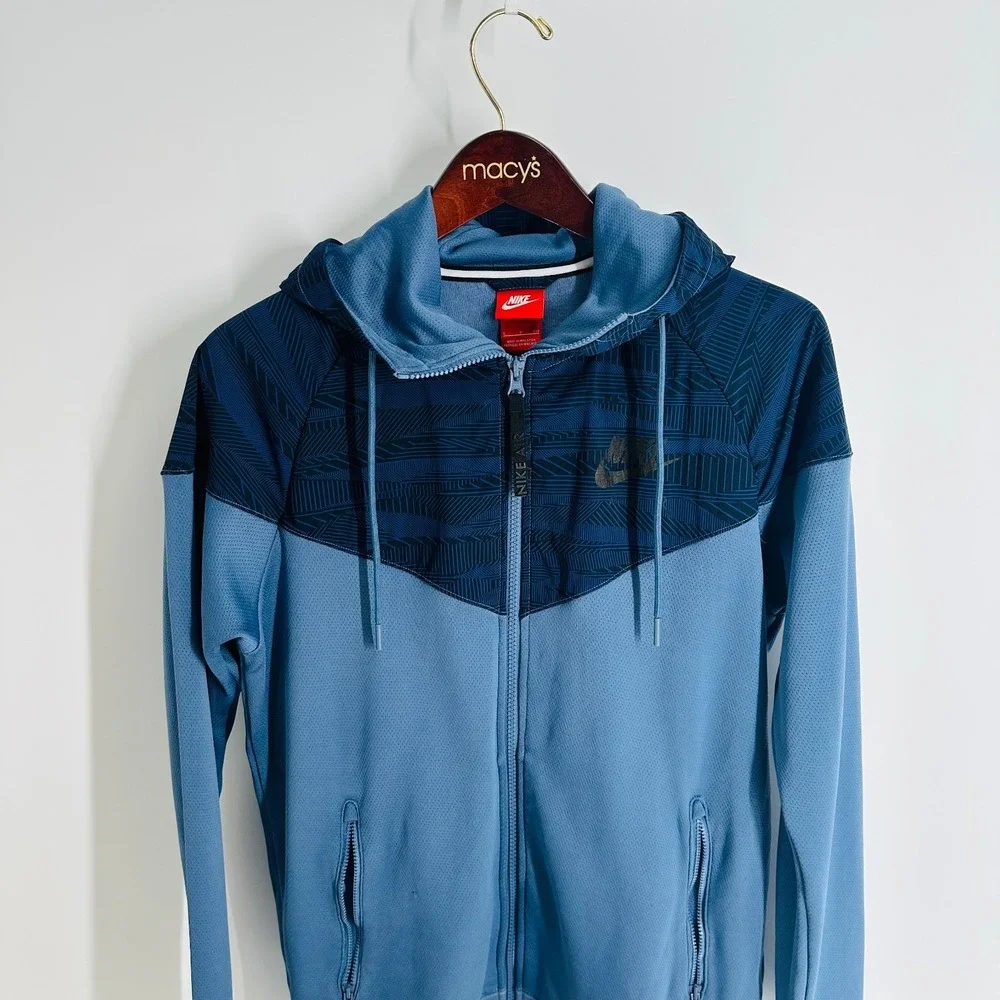 Nike Air Full Zip Hooded Zip Pockets Windrunner Running Jacket Multicolor Size S